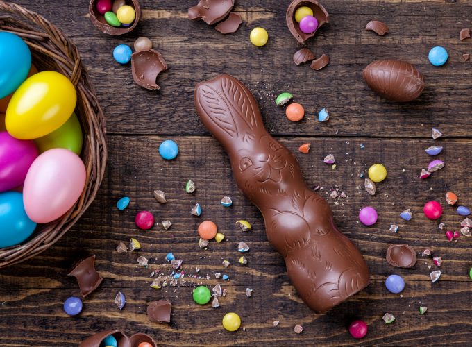 Wallpaper Easter, eggs, candy, chocolate, rabbit, 5k, Food 1467615888